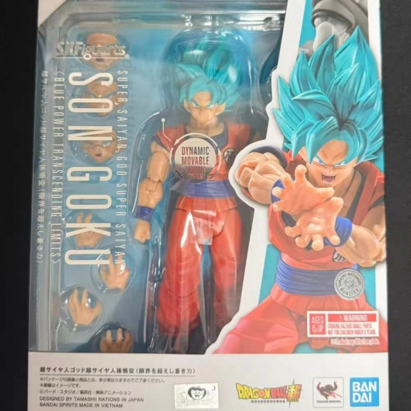 Genuine Bandai Shf Dragon Ball‌ Son Goku 3.0 Super Saiyan God Super Saiyan Blue Hair Limit Breaker Action Figure Model Fans Toy - view 6