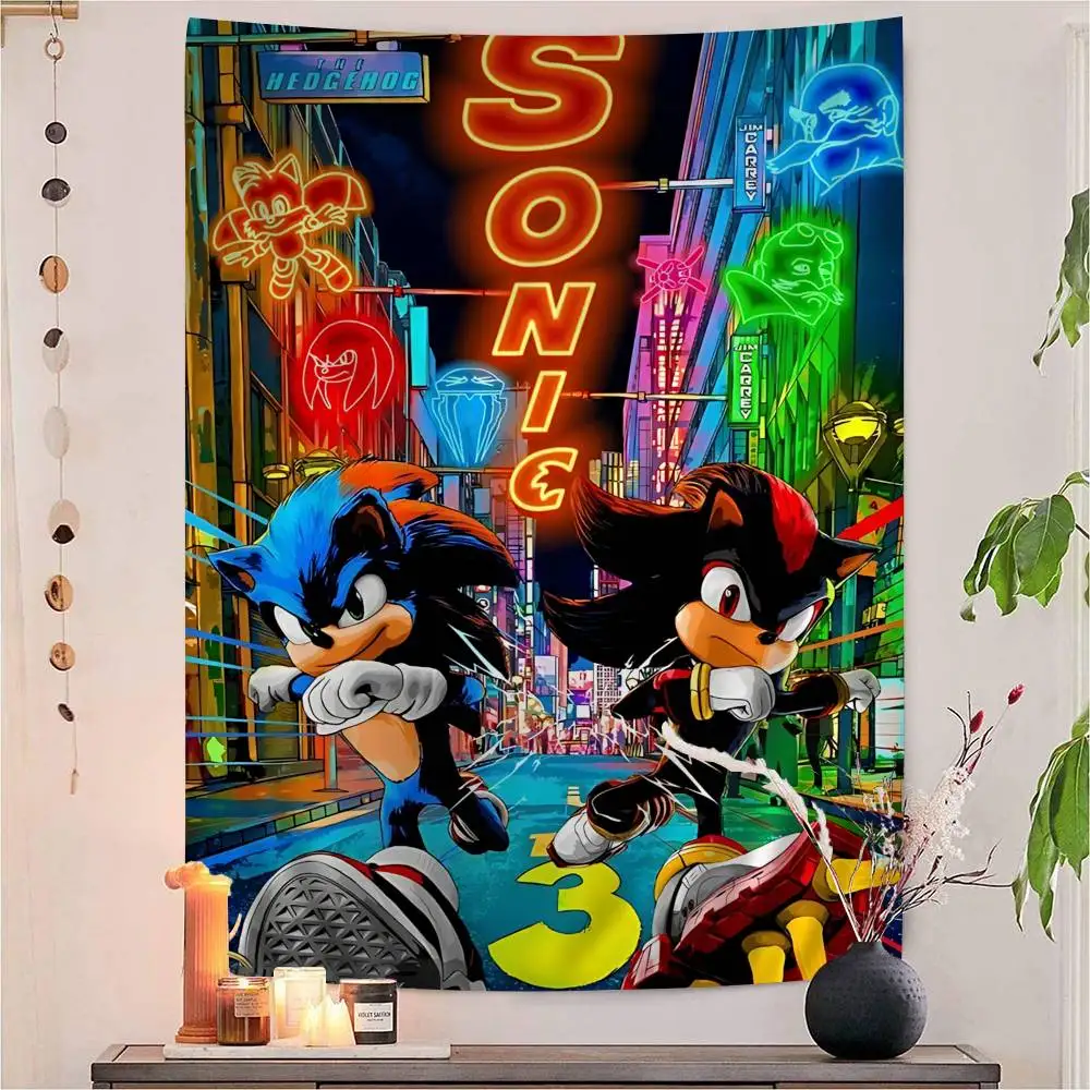 Game S-Sonic Classic Movie Anime Tapestry Hanging Tarot Hippie Wall Rugs Dorm Home Decor
