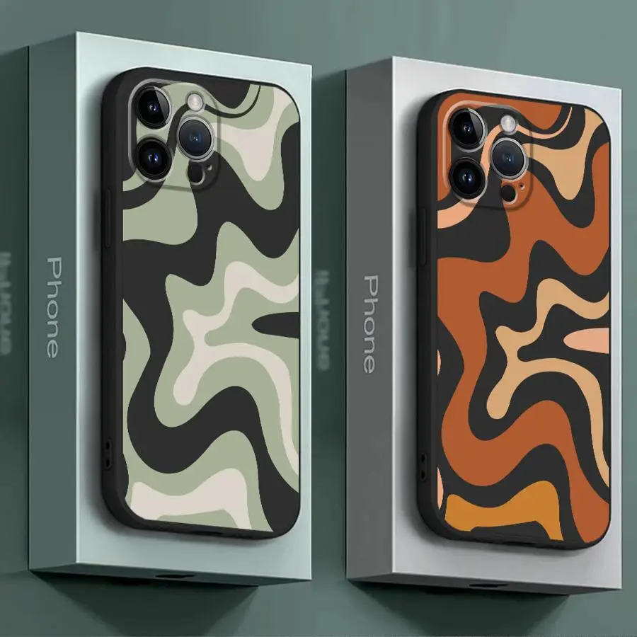 Swirl Abstract Pattern Cover Phone Case for iPhone 16 14 13 15 Pro Max 11 Pro 12 Mini SE X XS Max XR 7 8 TPU Soft