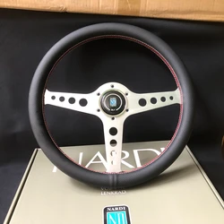 Drift 14Inch Universal Racing Nardi Steering Wheel Car JDM Real Leather Nardi Steering Wheel Volantes For VW HONDA TOYOTA BMW