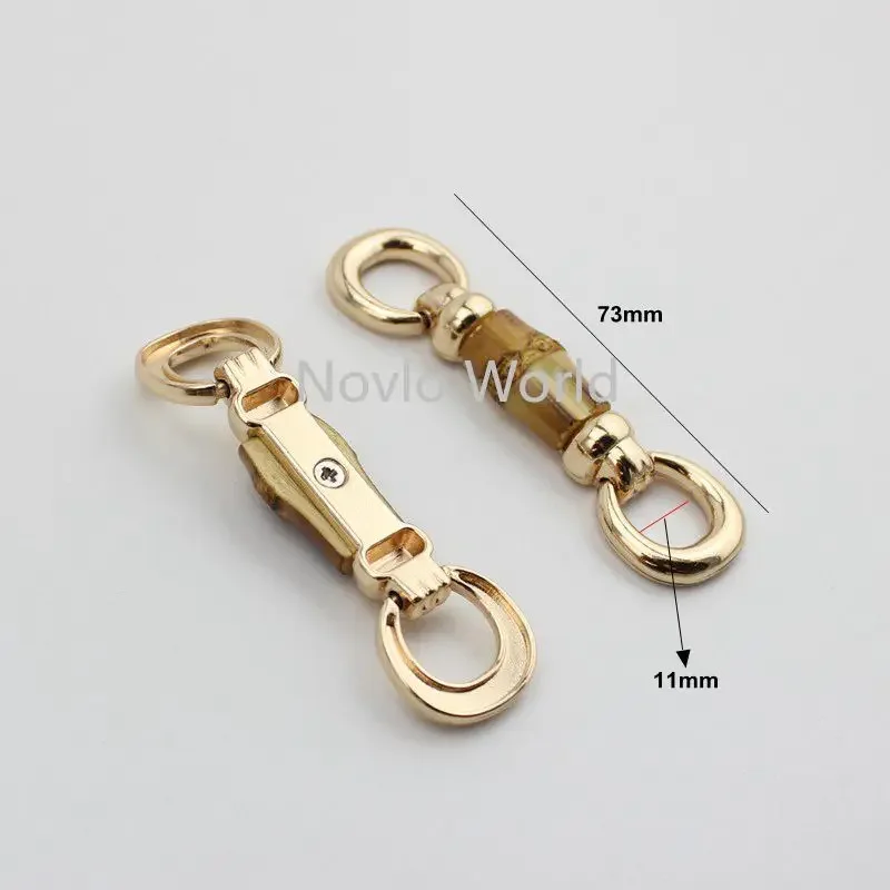 5-20-100 pieces 3 styles Real bamboo hanger connects handbags hand pull double round head bamboo buckles decoration