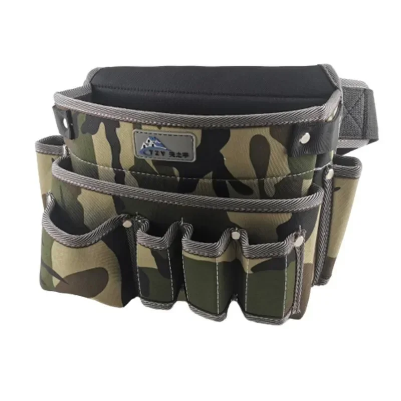 Camouflage Wear-resistant Oxford Cloth Tool Bag Multifunction Repair Hardware Electrician Waist Bag Portable Storage Toolbag