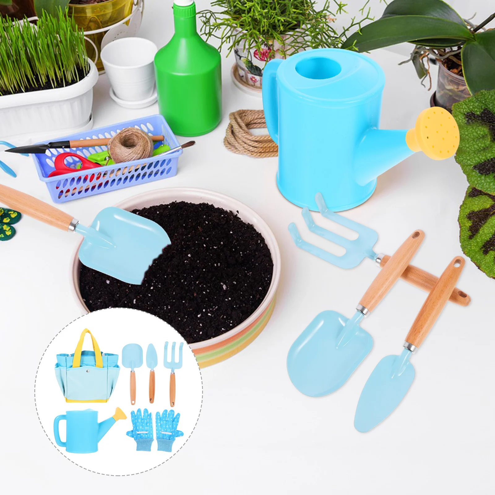 

1Set Children Strong Gardening Tools Set Small Shovels Rake Comfortable Grip for Kids Planting Digging Yard Garden Outdoor Use
