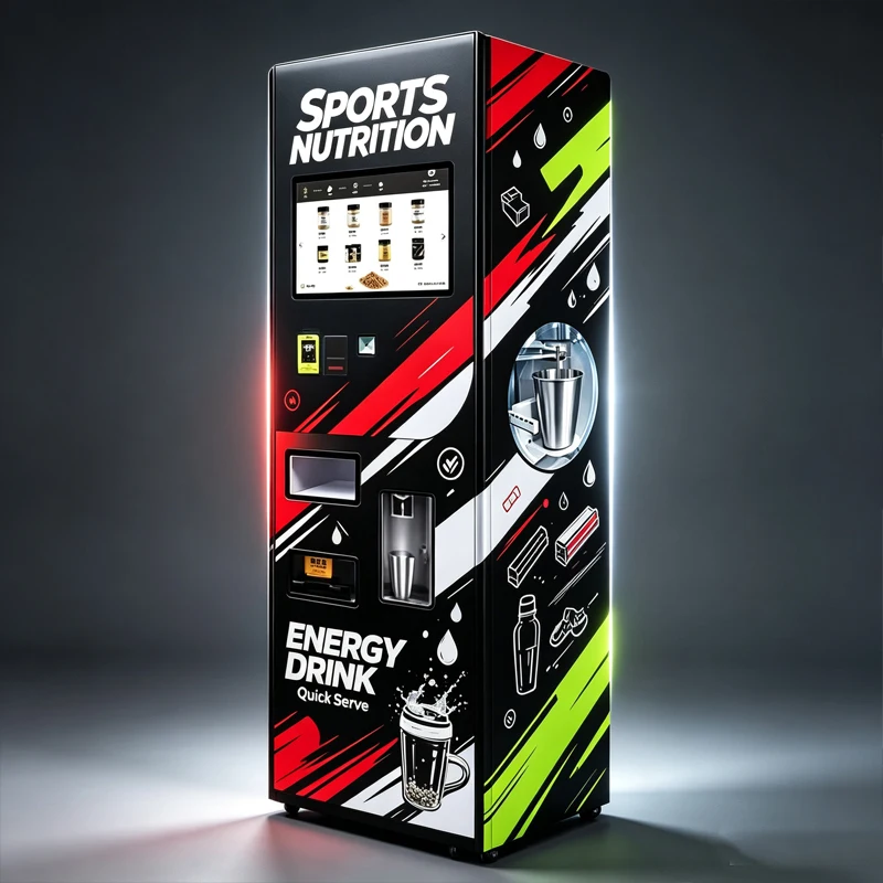Sports Nutrition Energy Drink Vending Machine Touch Screen Self Service Beverage Dispenser Equipment Customized