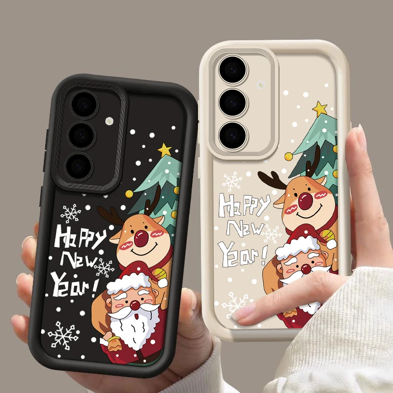 Custodia di Natale Capodanno per Samsung Galaxy A34 A14 A15 A35 A55 A16 A54 A53 A52 S25 S24 S23 S22 S21 Ultra Plus S24 FE Cover morbida