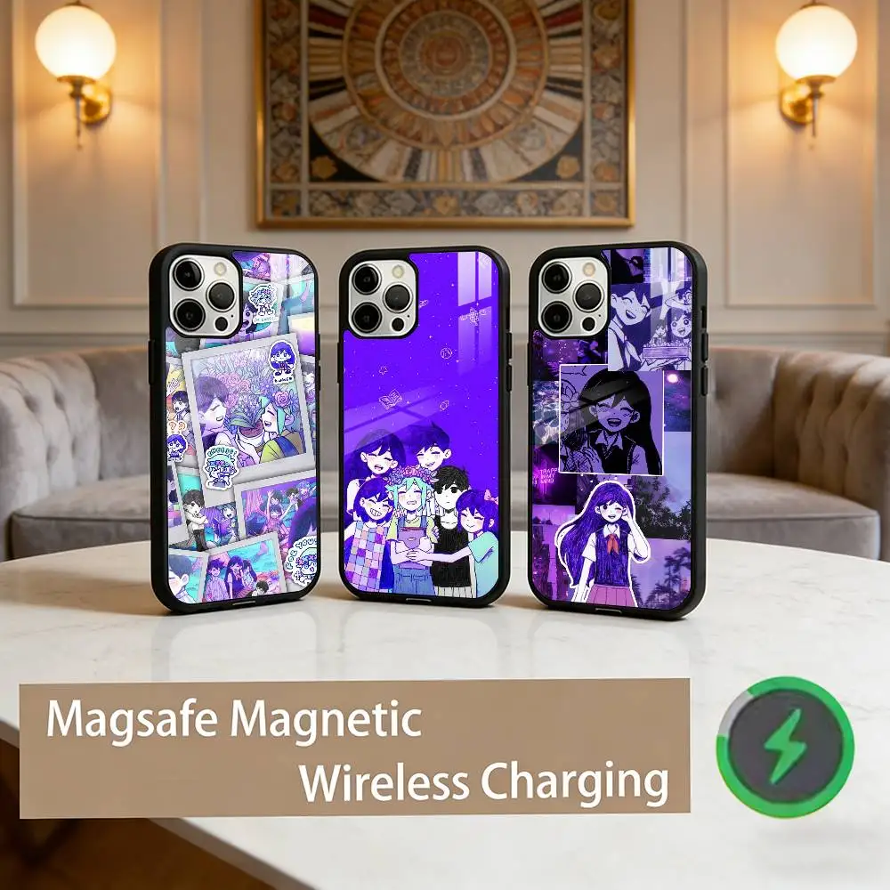 

O-Omori Game Phone Case For iPhone17,16,15,14,13,12,11 Plus,Pro Max Magnetic For Magsafe Wireless Charging