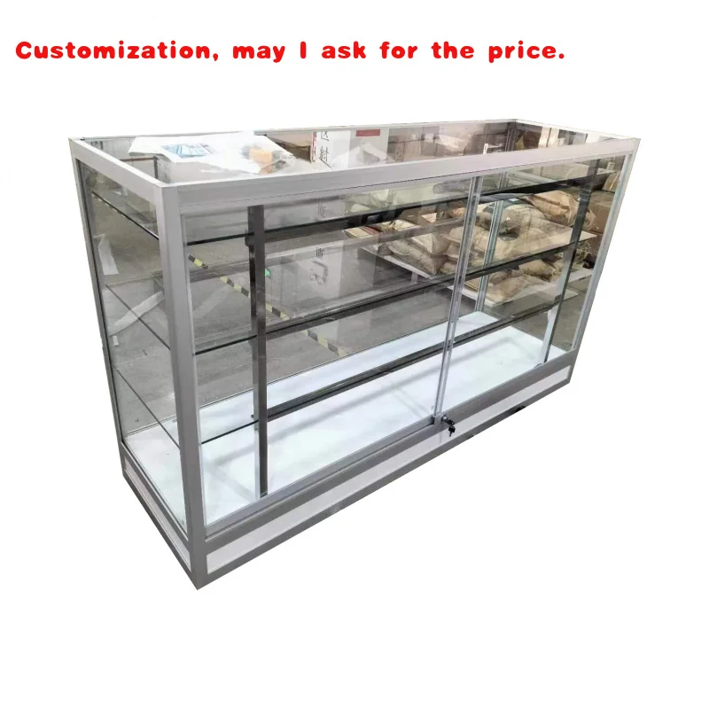 custom.KEWAY Factory Custom White Aluminum Frame Temper Glass Display Cabinet