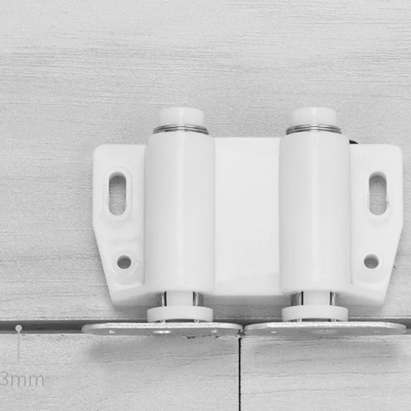 Double Opening Magnet Automatic Rebounder Switch Closer Silent Closing Lock For Furniture Cabinet Drawer Easy To Use Black