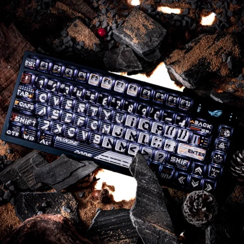 Teclas de teclado mecánico PBT, ASA/Cherry, transmisión de luz de altura, 130 teclas, pudín de sublimación, accesorios para jugadores