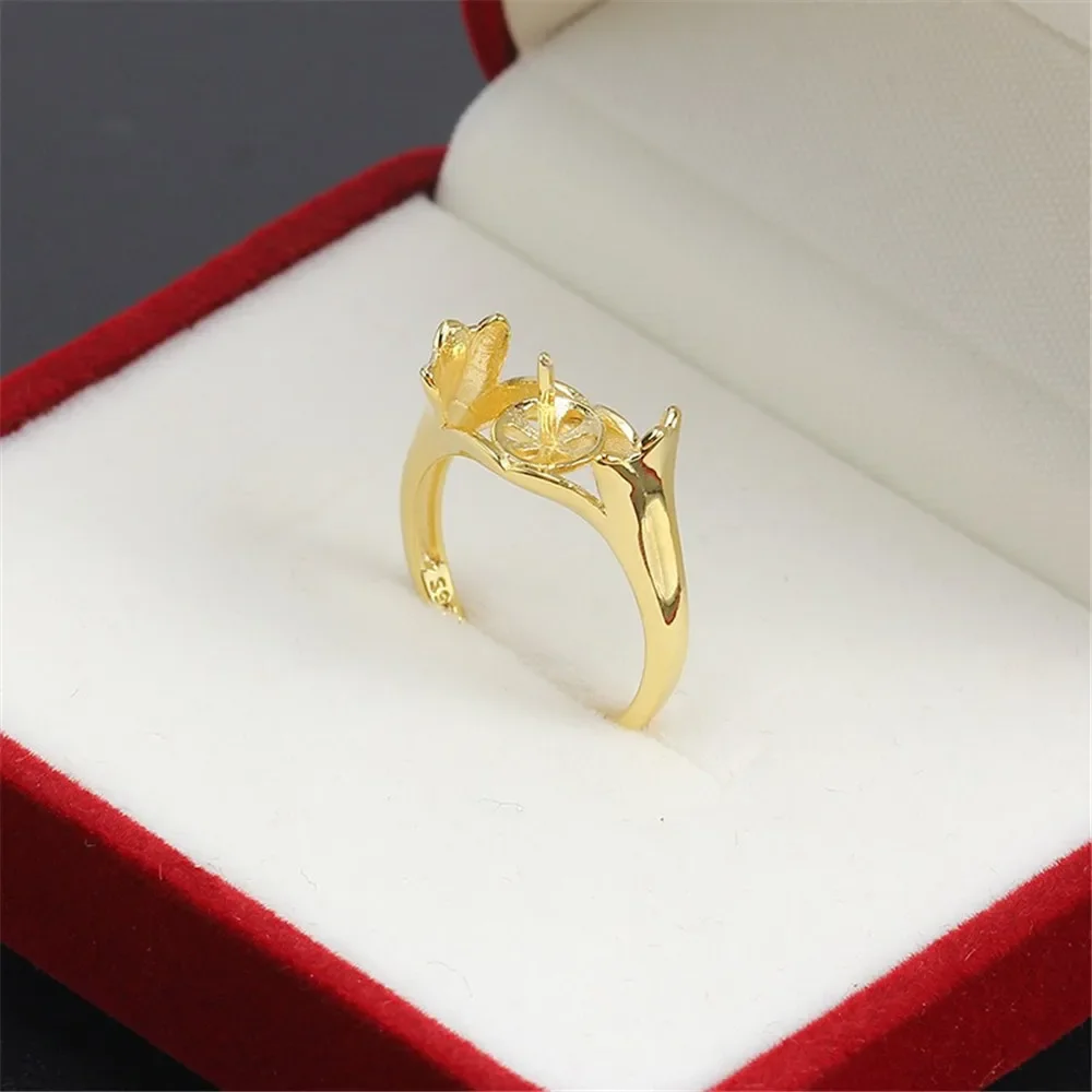 Solid S925 Sterling Silver Pearl Ring Settings Findings & Accessories  for Jewelry Making Bulk Wholesale Craft Supplies No Pearl