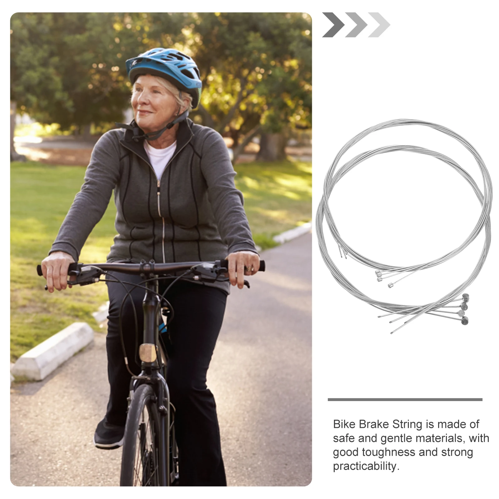 

1Set Galvanized Bike Brake Cable Kit Lightweight Durable Replacement Lines Front Rear Brake Cycling Accessories