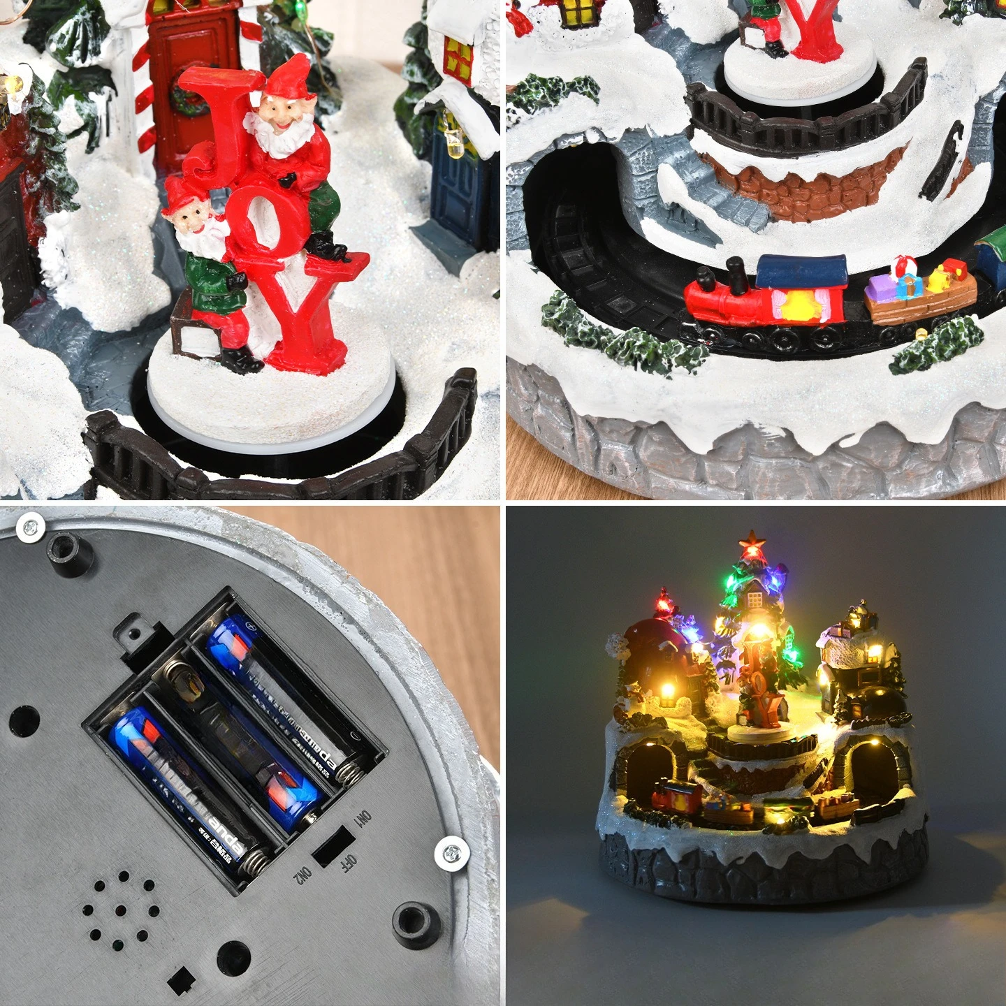 Kerstversiering, lichtgevende muziekdoos, muziekdoos, kristallen bol, kerstcadeaus voor de feestdagen, cadeaus, desktopharsornamenten