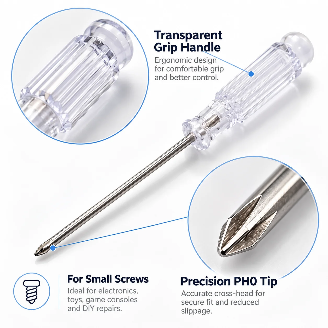 Neuer Mini-Schraubendreher PH0 3,0 mm, mit Kreuz- und Schlitzkopf, zum Reparieren und Zerlegen von Spielzeugkonsolen, als Werkzeug für DIY-Reparaturen. – Detail 4