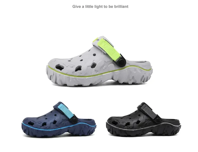 Herren-Sandalen, Sommer-Clogs, rutschfest, Strand-Trend, lässige Sandalen, atmungsaktiv, dicker Boden, hochwertige Lochschuhe, große Größe 45, 46, 47 – Detail 4