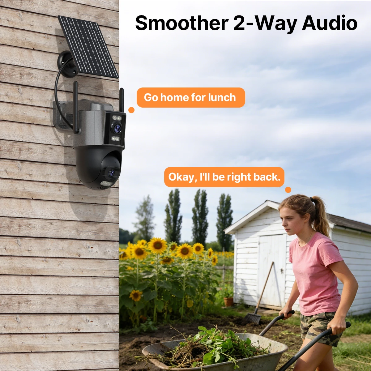 WONSDAR 4G SIM Solarkamera 24/7 Aufnahme Outdoor Drei Bildschirme PTZ-Kamera Auto-Tracking Wasserdichte Batterie-Überwachung ICSee – Detail 8