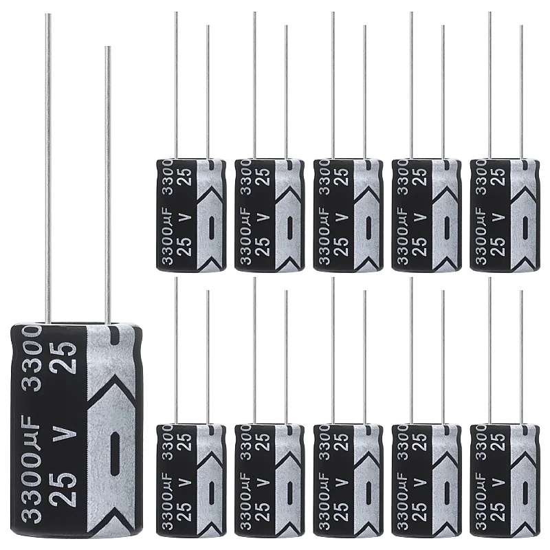 

3300uF 25V 16x25mm Electrolytic Capacitor 3300 UF MFD 25 Volt 0.63x0.98in Aluminum Capacitors (Pack of 10)