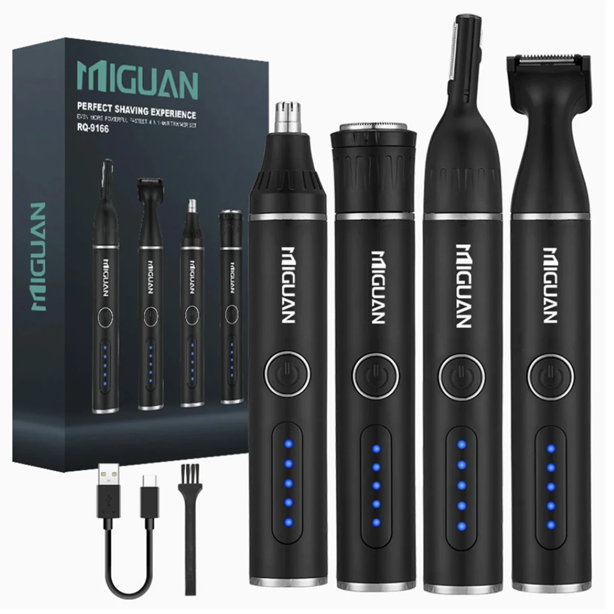 Man Body Trimmer Grooming Kit 4IN1 Multi-Functional Trimmer for Nose,Beard,Eyebrow,Private Area Hair Trimmer Personal Care Tools image 6