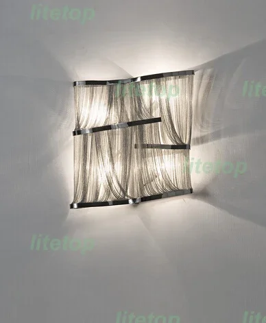 aluminum chain wall light wall sconce modern novelty lighting fixture chain iridescent wall lamp project light hotel restaurant