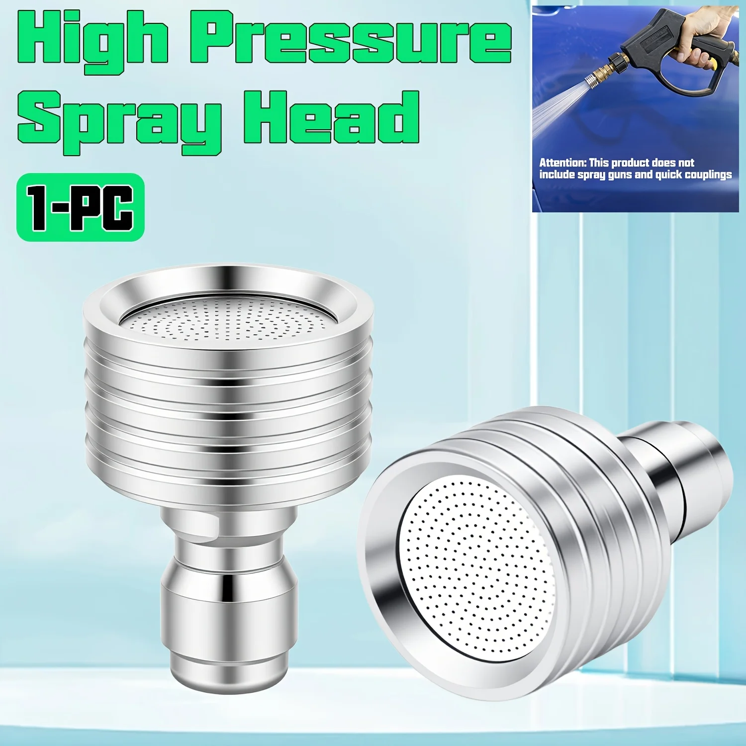 1Pcs High Pressure Washer Spray Gun Nozzle 1/4 Inch Quick Connect Sprinkler Head For Car Washing Garden Watering Pipe Cleaning A