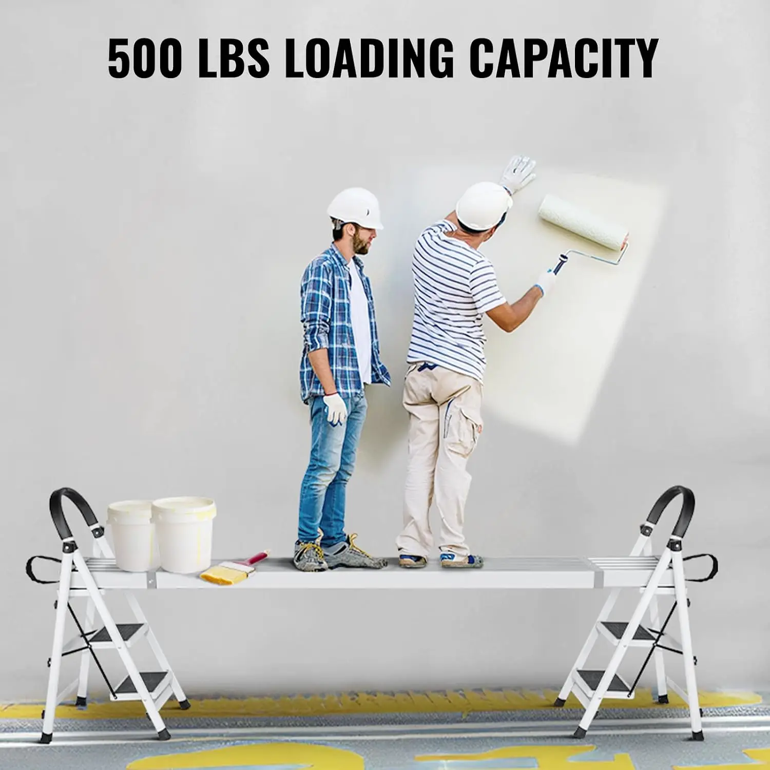 Aluminum Telescoping Work Plank, 6-9FT, 500lbs Capacity, 12.5 inch Width, Scaffolding Plank with Skid-Proof Platform Scaffold Ladder Accessory