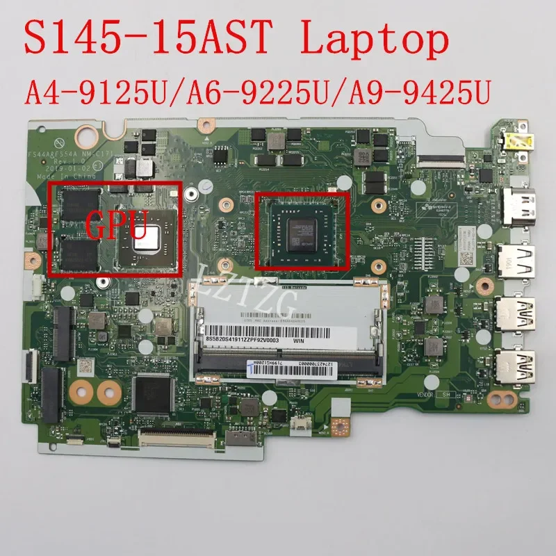 Motherboard For Lenovo ideapad S145-15AST Laptop Mainboard CPU A4-9125/A6-9225/A9-9425U 5B20S41907 5B20S41903 100% Test Work