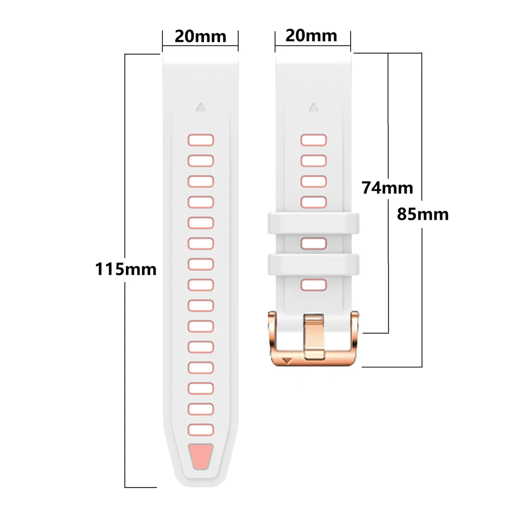 Correa de silicona para reloj inteligente, pulsera de 20mm para Garmin Fenix 8, 43mm, 7S, 6S Pro, 5S Plus