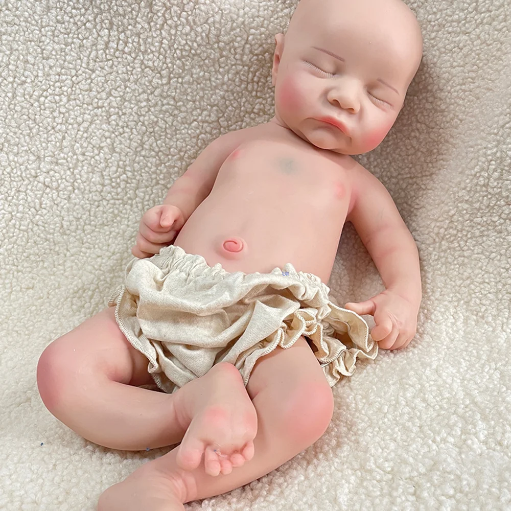 Muñeca bebé renacida de silicona realista de 17 pulgadas Cuerpo de silicona ultra suave con peso para sentirse como un bebé real para terapia y abrazos