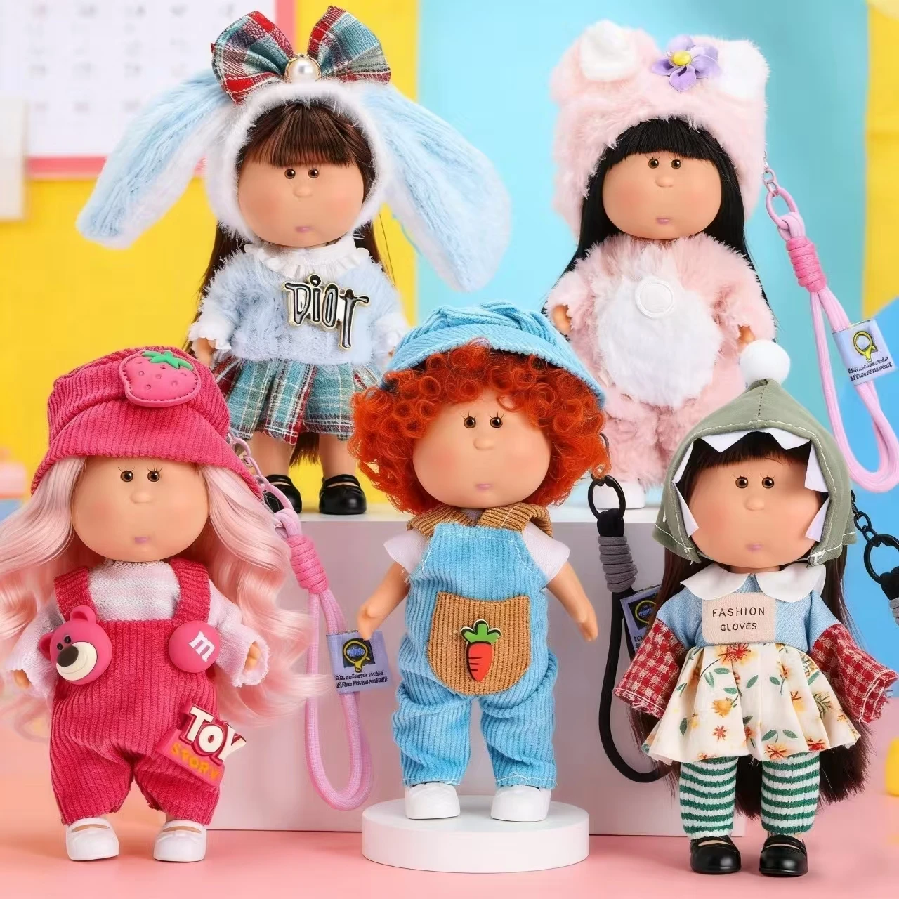 

Мини-кукла Мия 14 см в виде картофеля с комплектом одежды и аксессуарами, брелок-подвеска, милая кукла в платье, коллекционная игрушка, подарки