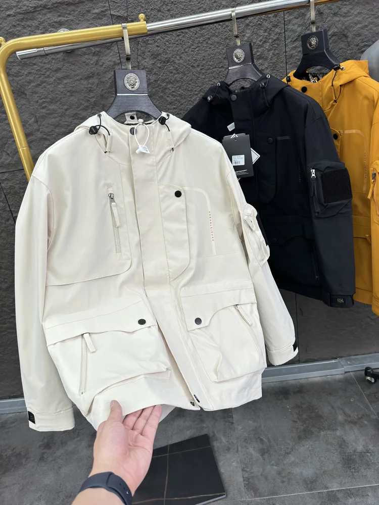 

Svip Мужская повседневная уличная одежда Jaet Level Thousand Водонепроницаемая моющаяся осенняя рабочая одежда с капюшоном Одежда для отдыха Пальто