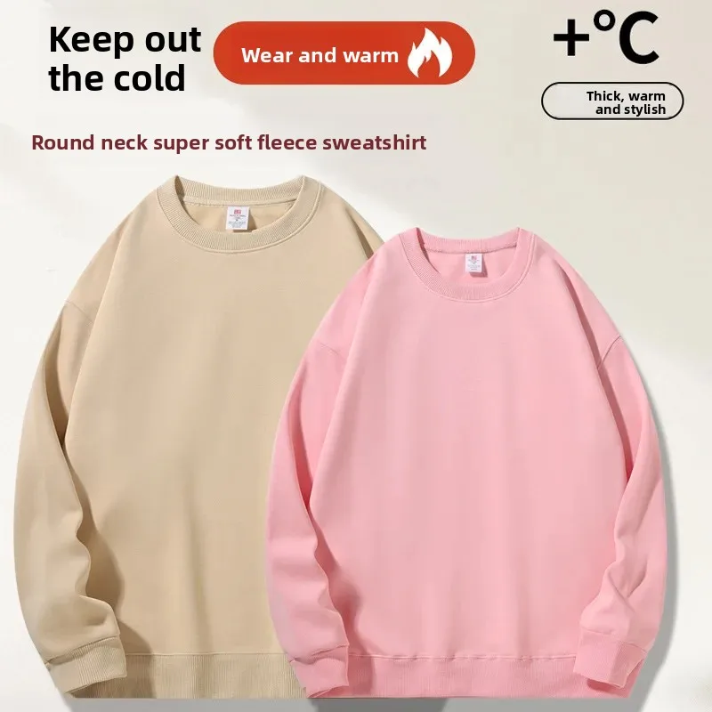 سويت شيرت برقبة دائرية مبطن بالصوف على الكتف مع قلنسوة من القطن للرجال بأكمام طويلة وياقة مستديرة ونمط آخر ديكور Ribbi