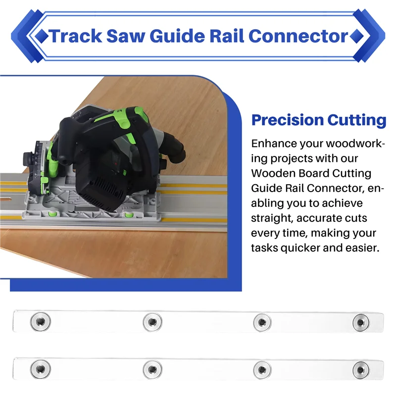 ABKO-Track Saw Guide Rail Connector Set Replacement Wooden Board Cutting Guide Rail Connector For /Festool Track Saw