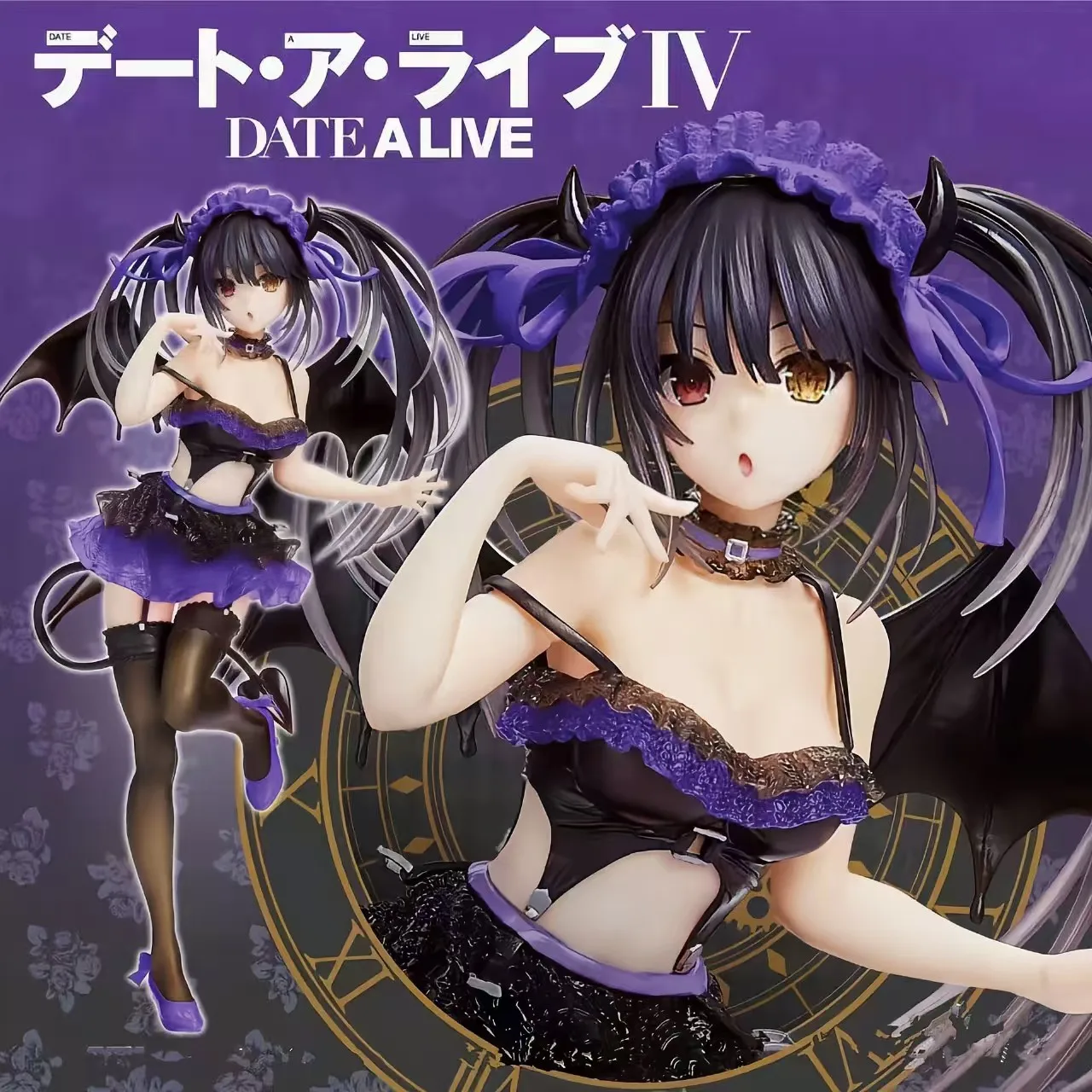 

‌DATE A LIVE Collection Anime Figure Tokisaki Kurumi Figures PVC Model Wings & Tail Action Figures Toys for Kids Gift Christmas