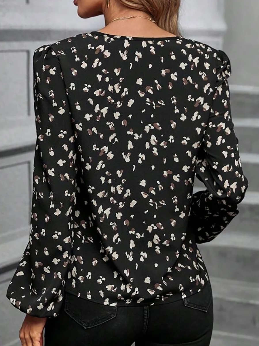 Camiseta informal holgada con estampado a la moda para mujer, camiseta de manga larga con gráfico de ajuste cómodo y estilo europeo