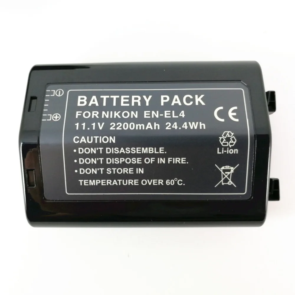 ENEL4 EN-EL4 EL4 EN-EL4A 2200mAh Battery for Nikon D3 D3s D3x D2H D2Hs D2X D2xs F6 PM104