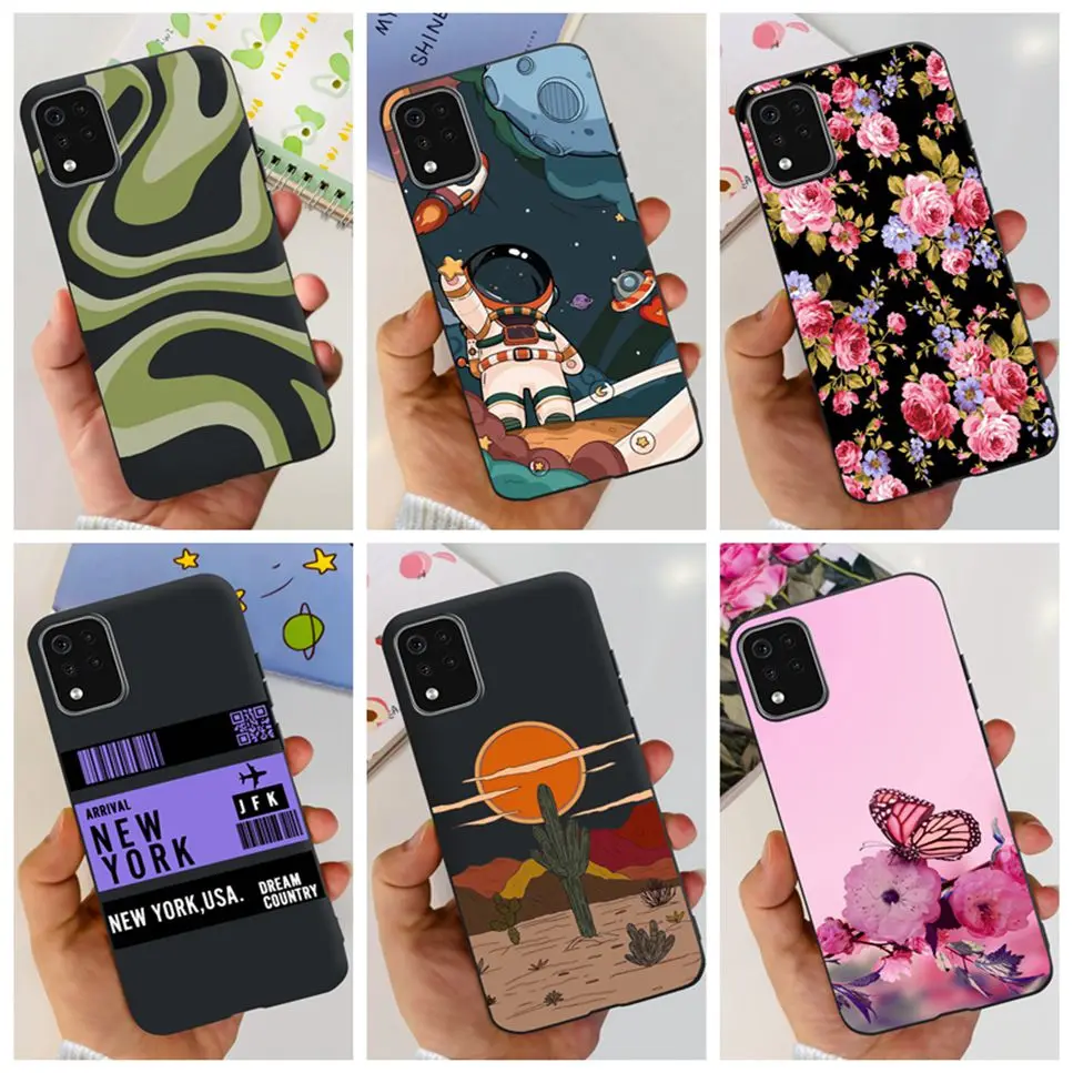 Para LG K42 Funda de silicona a prueba de golpes lindos gatos de moda flores suave TPU contraportada para LG K 42 LGK42 Funda de teléfono LMK420 Funda 6,6"