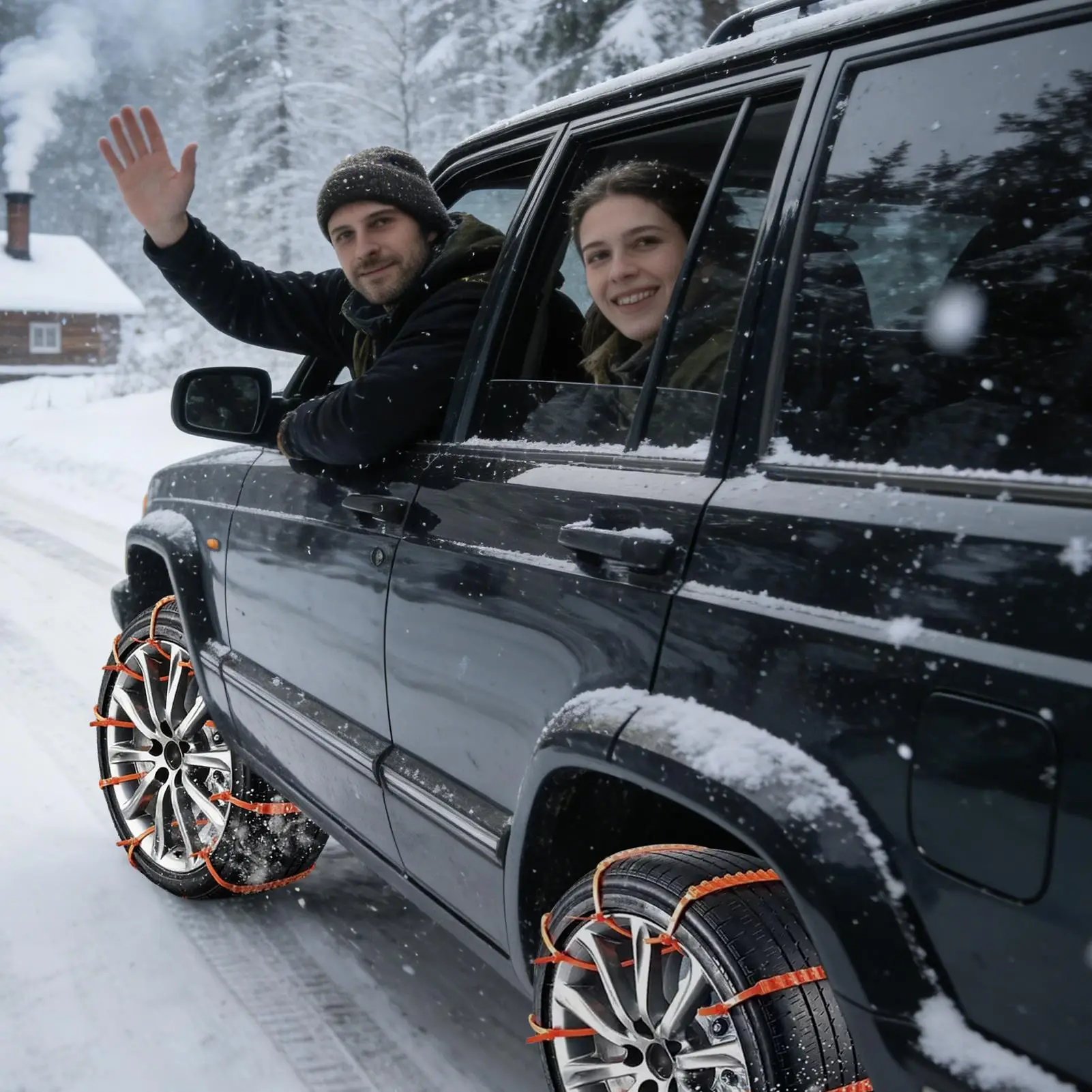 Snow Chains For Car 5 Piece Tyre Auto Traction Grips Tire Chains For Cars For Suv Truck Pickup Van Sedans 165-275mm Winter