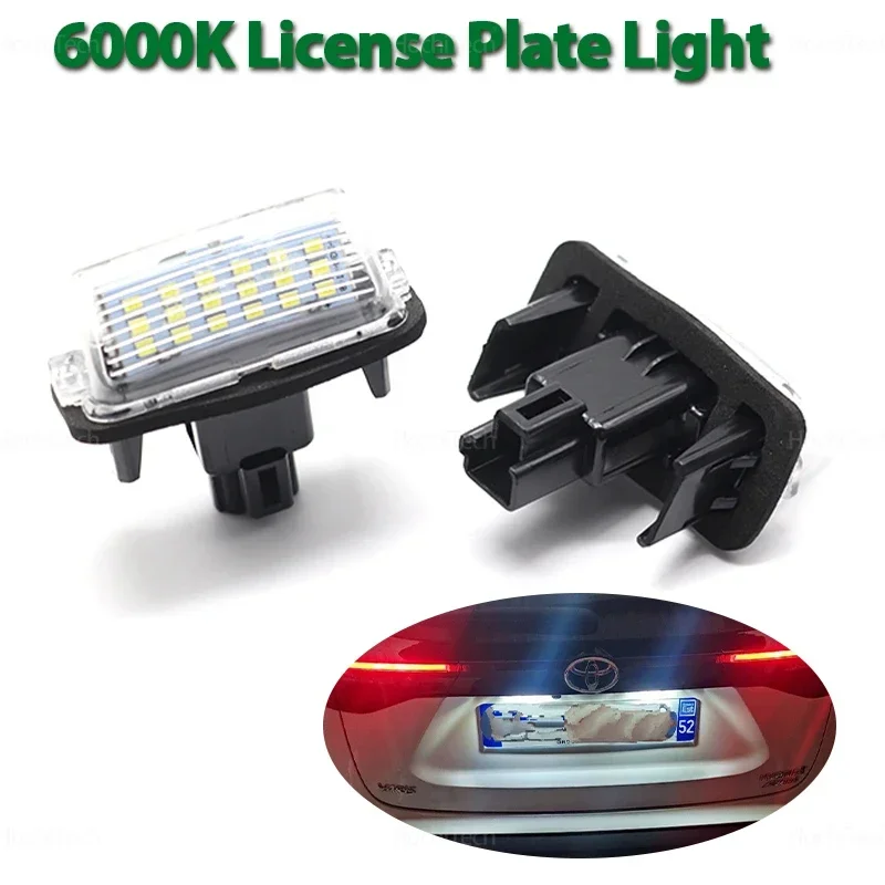 2x Canbus White LED Number License Plate Light Lamp for Toyota Yaris/Vitz Camry Corolla Prius C Ractis Verso S Canbus