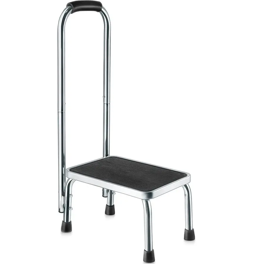 

Stool with Handle for Adults Step stools with Handle for Elderly for Bed ChromePlated Steel Frame 330Lbs Capacity Use at Home Ba