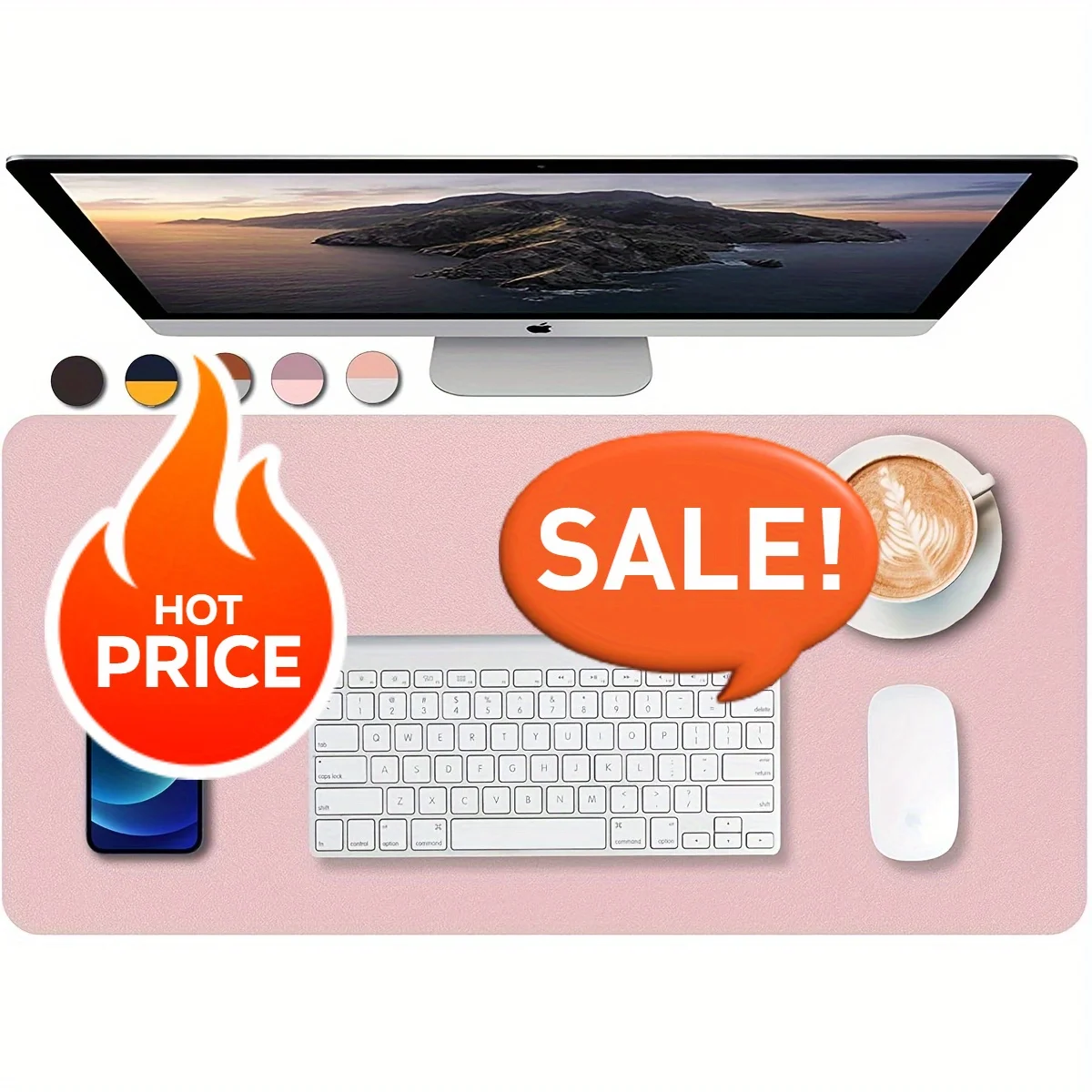 waterproof artificial leather desk pad anti-slip mousestylish and versatile workspace accessory desktop protection