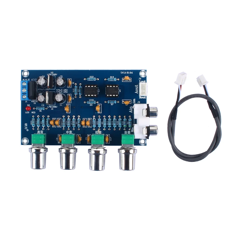 NE5532 Stereo Pre-amp Preamplifier Tone Board Audio 4 Channels Amplifier Module 4CH Control Circuit Telephone Preamp