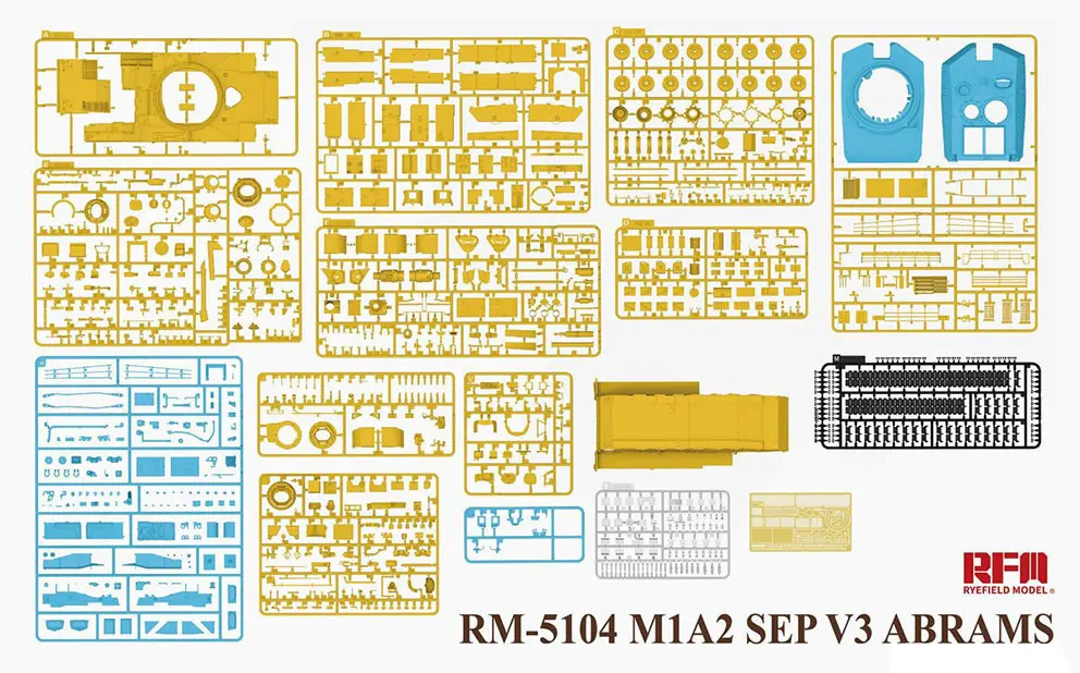 Ryefieldモデルアセンブリモデルキット、RM-5104 us m1a2 sep v3グラム、メインタンク、1:35