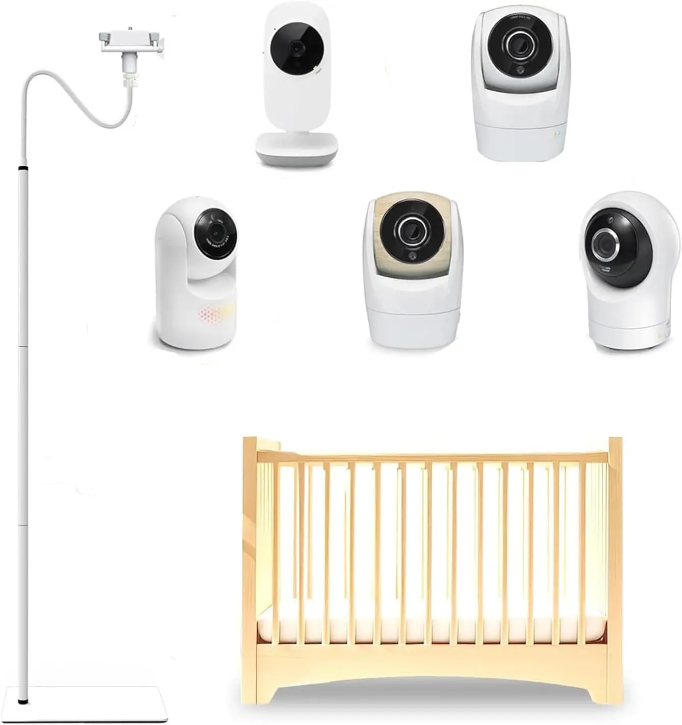 

86" Adjustable Height Baby Monitor Floor Stand Mount Compatible with Vtech VM819, VM901, Advanced HQ Max, RM7764HD, RM5467HD