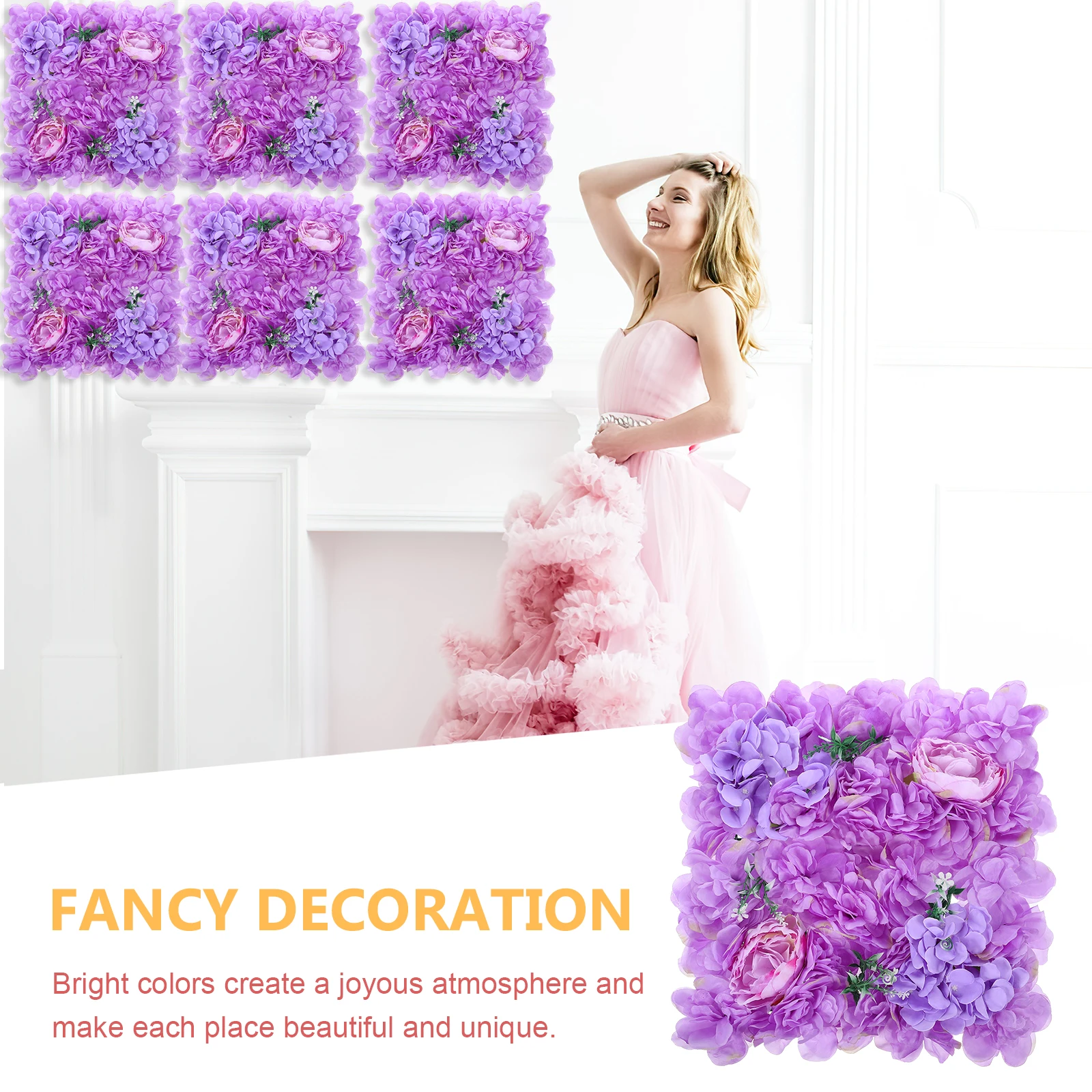 

Wall Panel Artificial Flower Decorative Panels Backdrop Silk Cloth Decoration Wedding