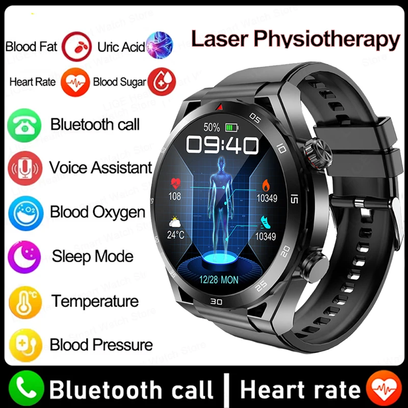 

LIGE AI Medical Diagnosis Smartwatch ECG+PPG Bluetooth Call Smart Watch Men Sports Bracelet Waterproof Watch Body Temperature