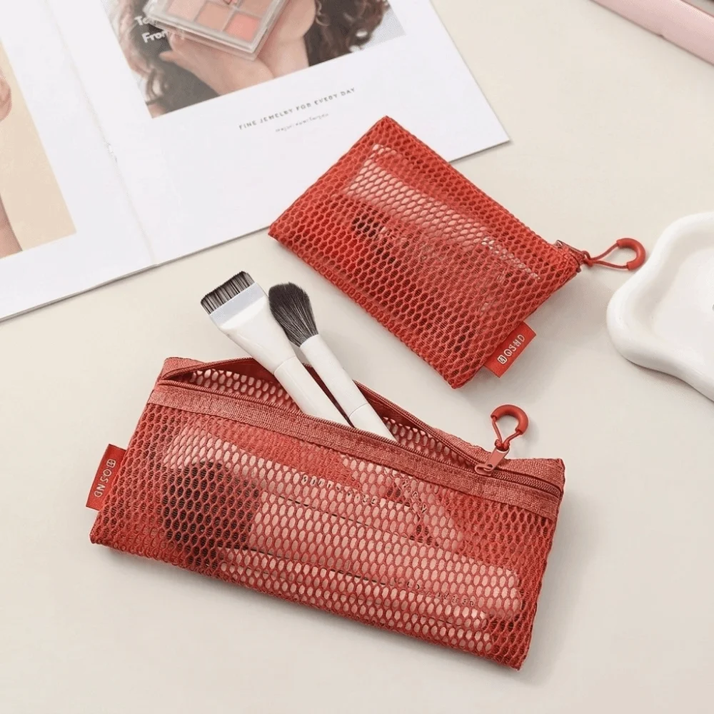 New Nylon Transparent Storage Bag Square Clear View Mesh Storage Pouch Lightweight Breathable Charging Cables Storage Home Use