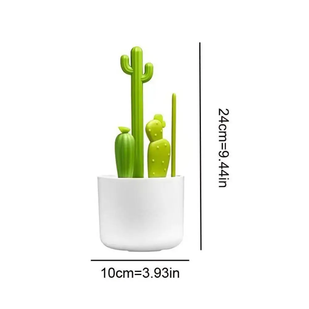 Cactus Brush Set Multifunctional Cactus Cup Brush Baby Nipple Brush Bottle Cleaning Brush Suction Tube Brush Household Cleaning