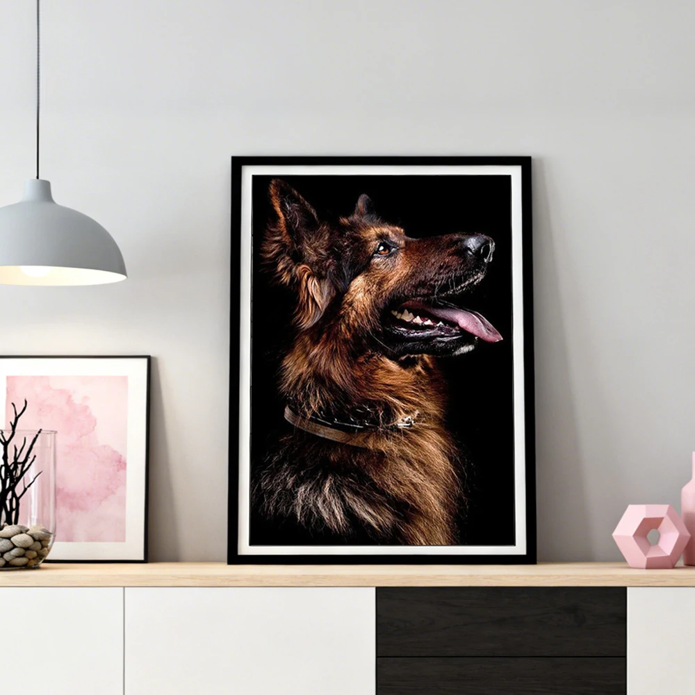 

Diamond Painting Dog Black Animal Rhinestones Pictures Diamond Mosaic 5d Cross Stitch Full Square Round Home Decor