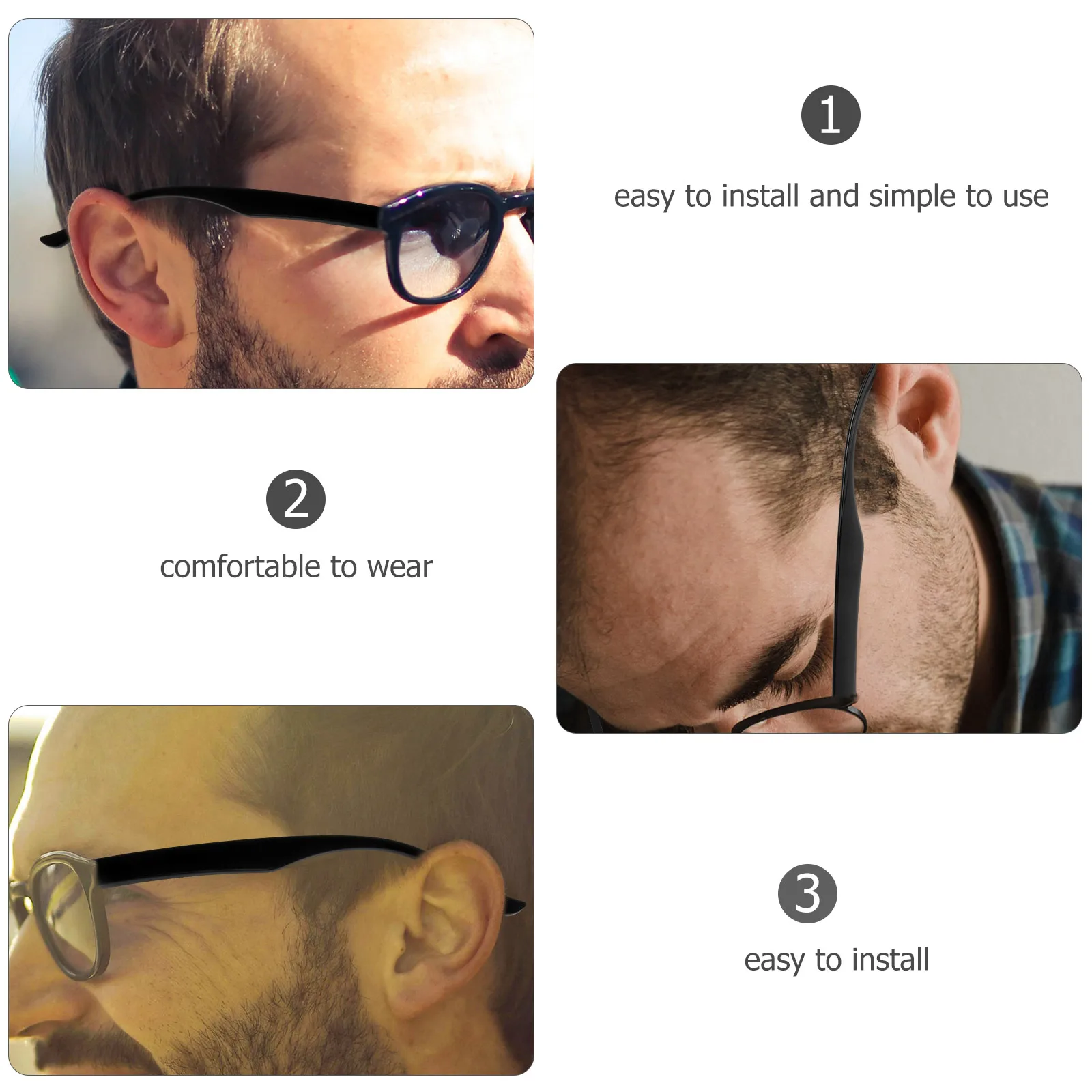 

Eyeglasses Arms Replacement TR90 Black 95mm 1 Pair Glasses Accessories Repair Kit for Broken Temples Easy Install Lightweight