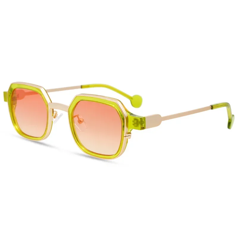 2024 New sheet and metal combination men's and women's universal UV400 polygon sunglasses for outdoor travel shade image 2