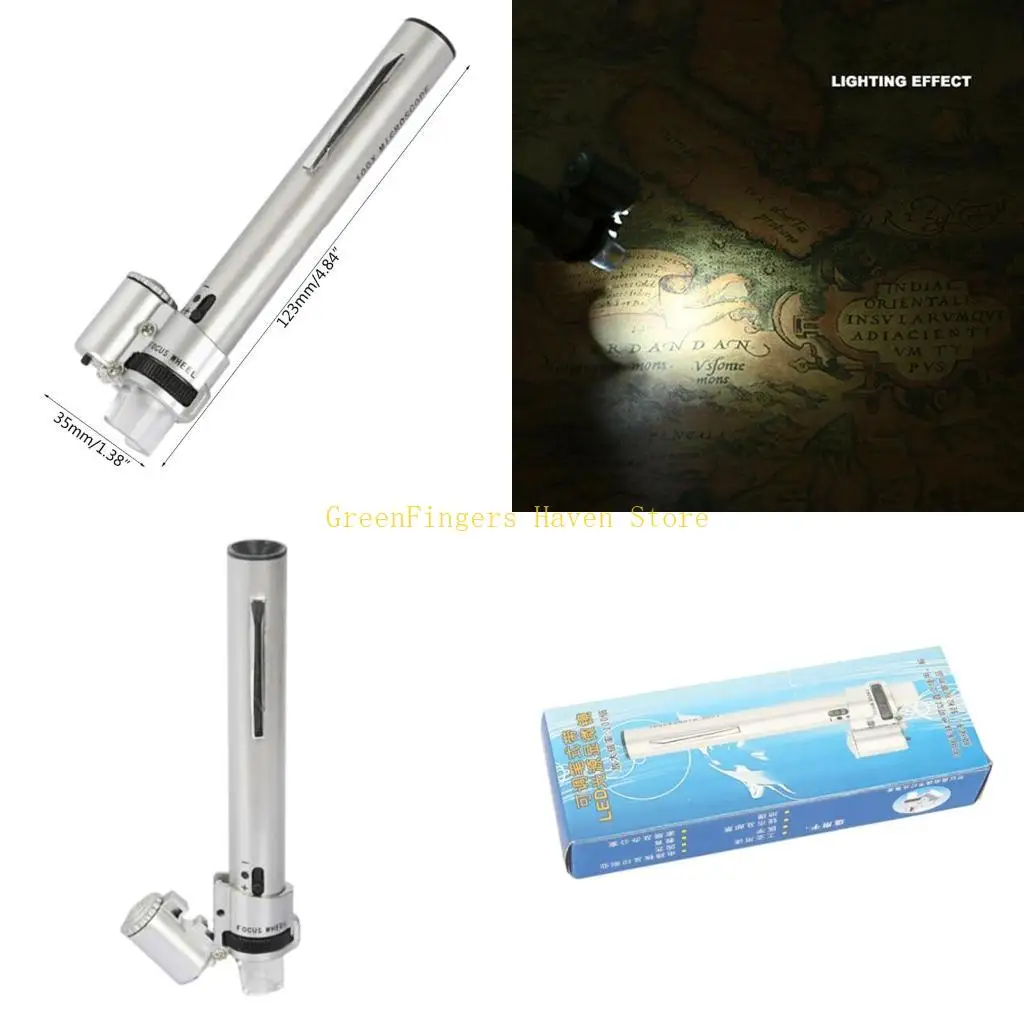 

F68D 100X Pocket Microscope Portable Adjustable Focusing High Presision for Jewelry